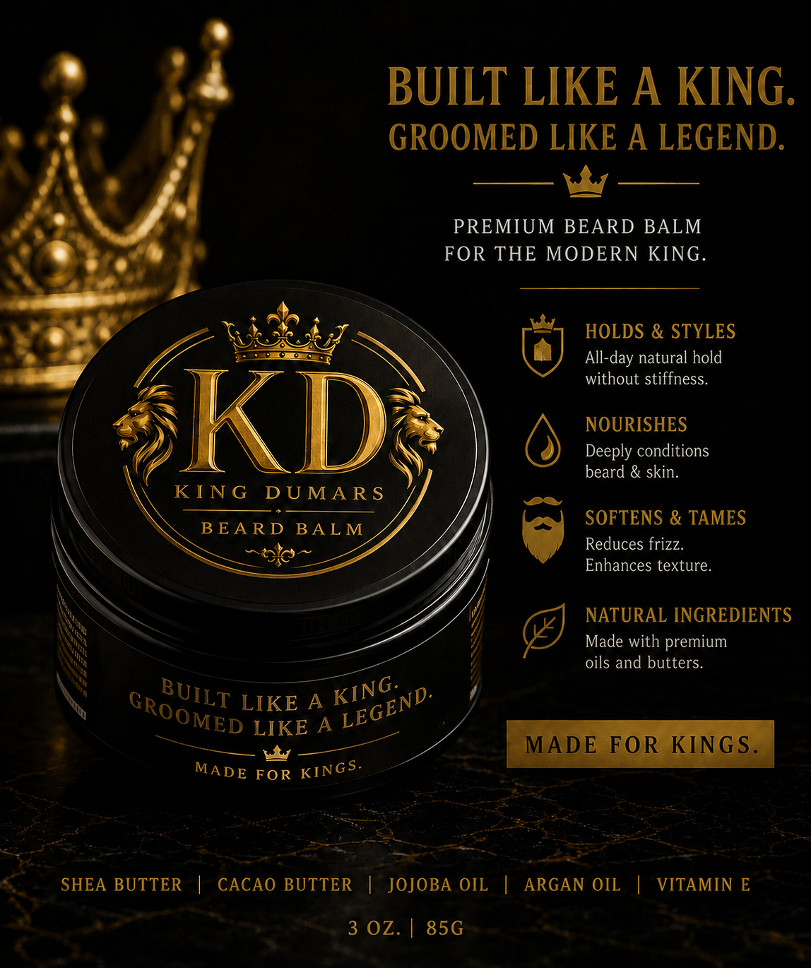 King Dumars Premium Beard Balm – 3 oz